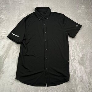 Starbucks Polo Size Large Black Shirt Employee Uniform Button‎ Down Stretch Ogio